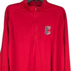 Cleveland Guardians Mens XL Antigua Red 1/4 Zip Pullover Long Sleeve Performance